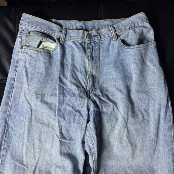 Levis 560 Men's Tapered Leg Jeans Blue Denim Comfort Baggy Light Wash W38 L32 - Picture 3 of 15